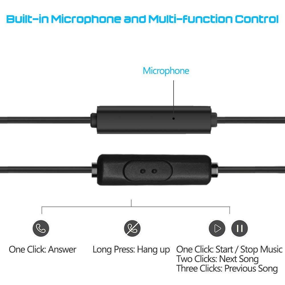 2 Packs Magnetic Earbud Headphones with Remote & Microphone, DaKuan in Ear Earphone Stereo Sound Noise Isolating Tangle Free for Smartphones, Laptops, Gaming, Fits All 3.5mm Interface Device