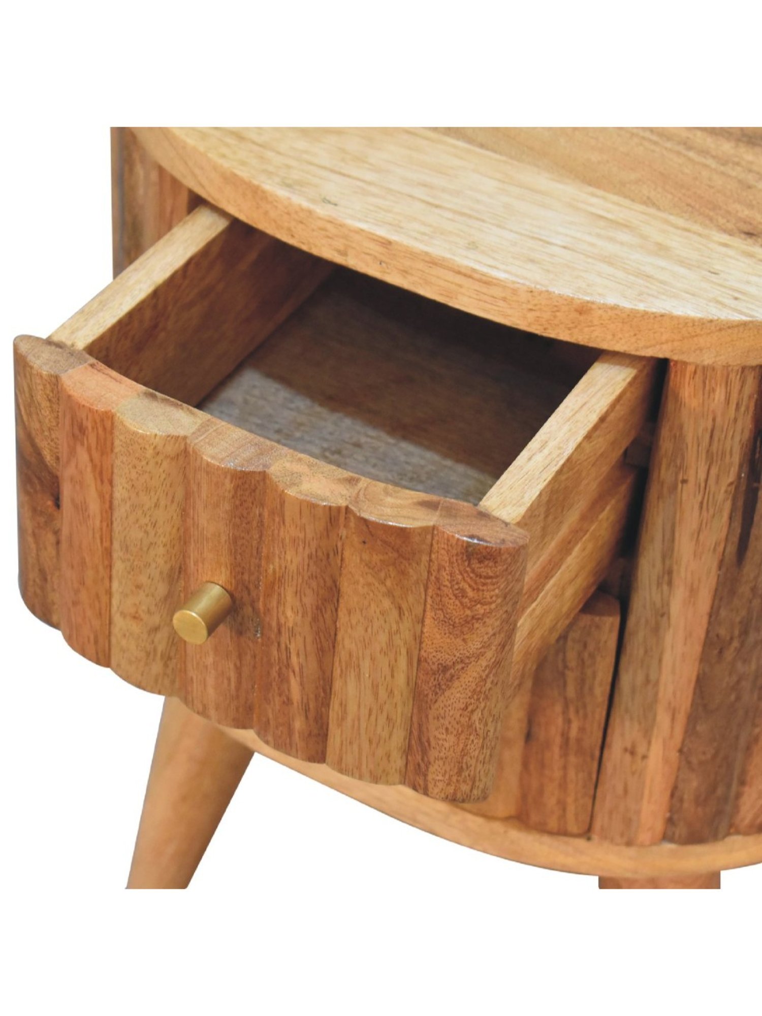 Ikiriya Avina Solid Dark Brown Wood End Table