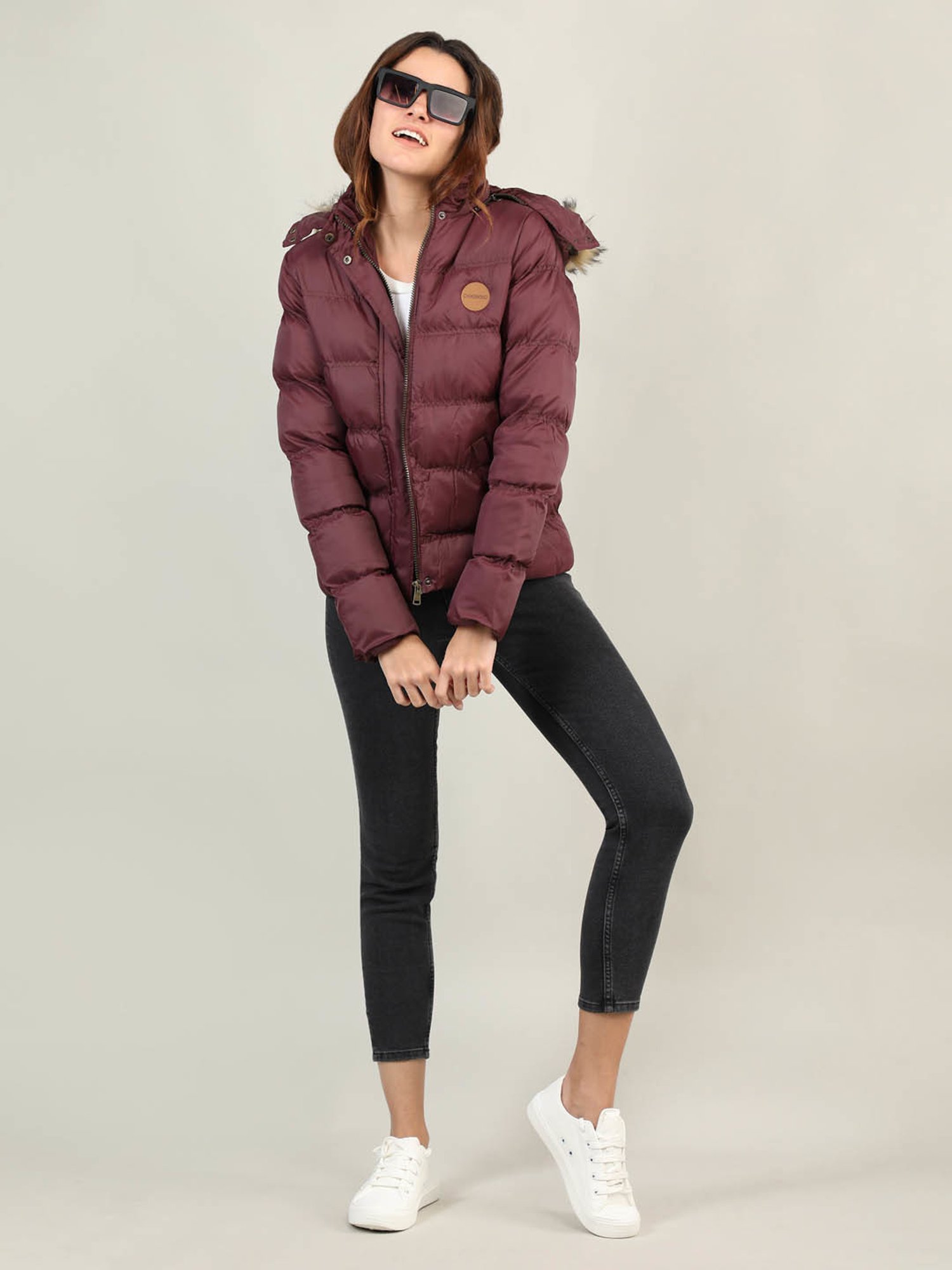 Chkokko Maroon Quilted Jacket