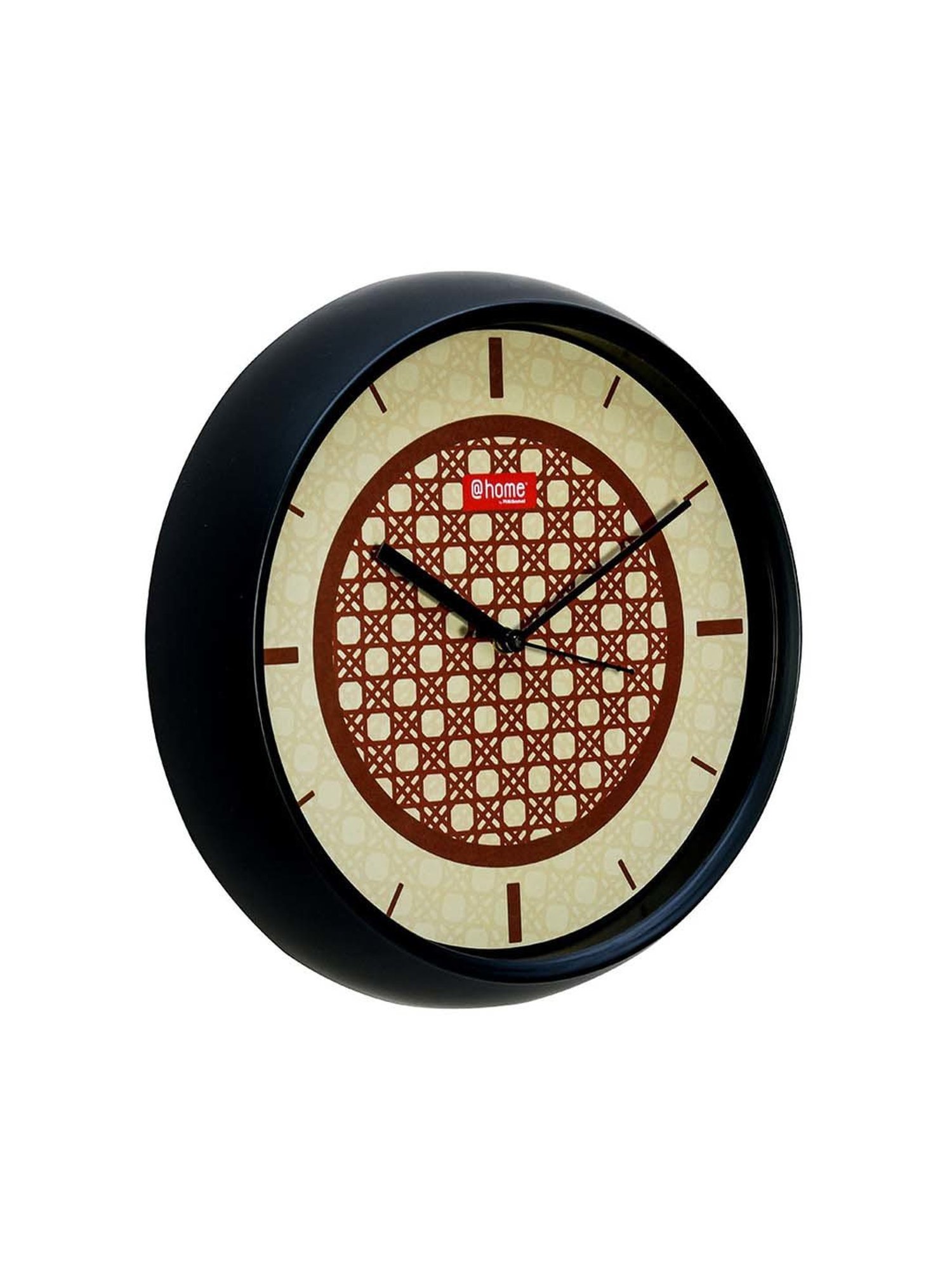 @home Nilkamal Brown & Beige Plastic Maze Analog Wall Clock