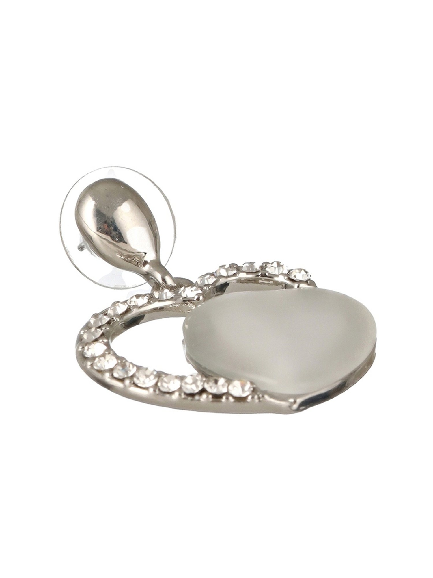 Prita by Priyaasi Heart American Diamond Studded Drop Earrings