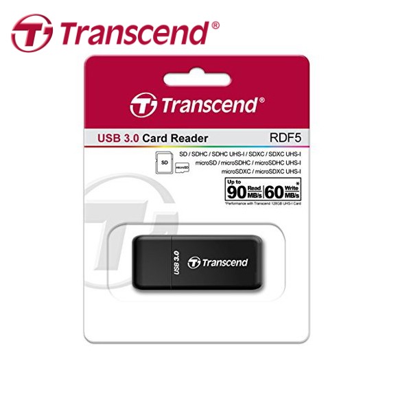 Transcend TS-RDF5K USB 3.0 Support SDHC (UHS-I), SDXC (UHS-I), microSD, microSDHC (UHS-I), and microSDXC (UHS-I) Flash Card Reader