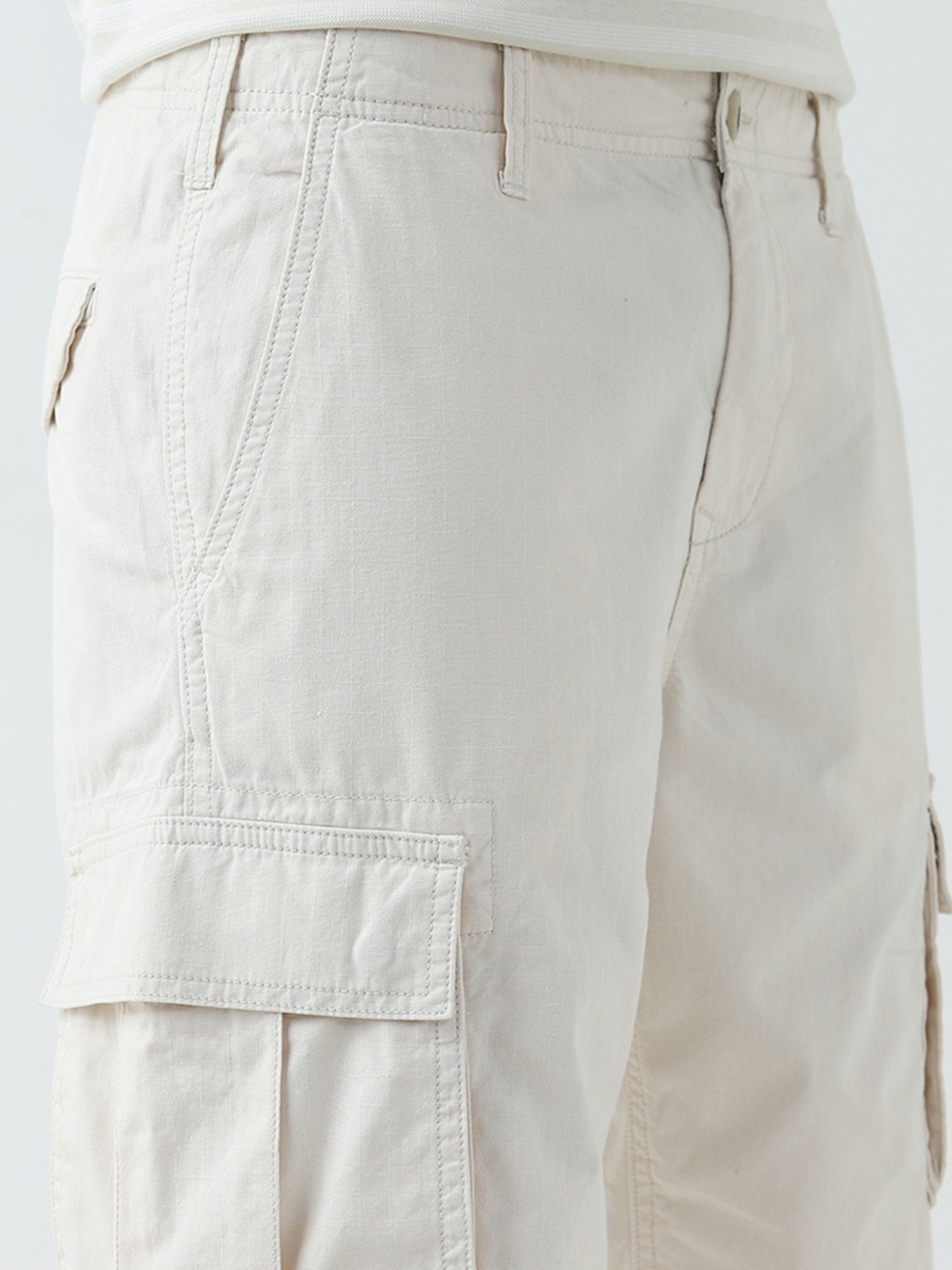 WES Casuals by Westside Beige Relaxed-Fit Mid-Rise Cotton Shorts