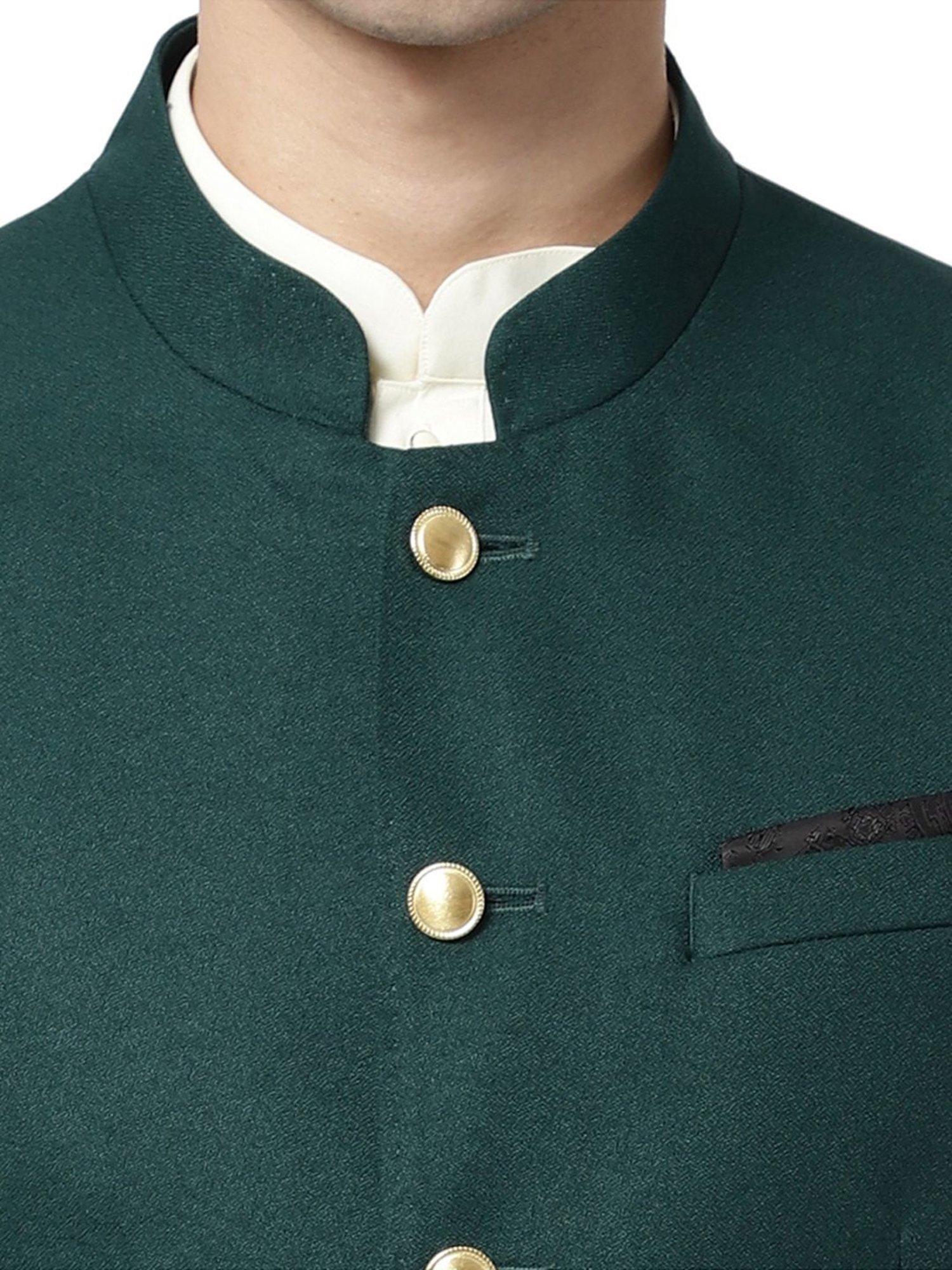 Ad By Arvind Green Regular Fit Nehru Jacket