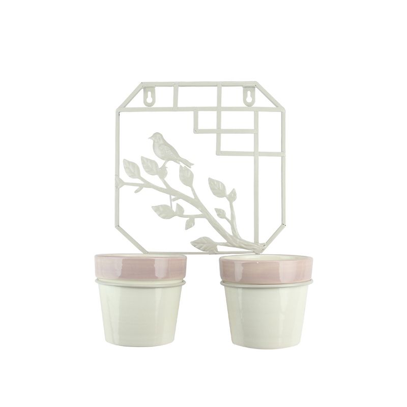 HC Companies 12-Inch Outdoor Plastic Deck Flower Planter Box, Chocolate (2 Pack)