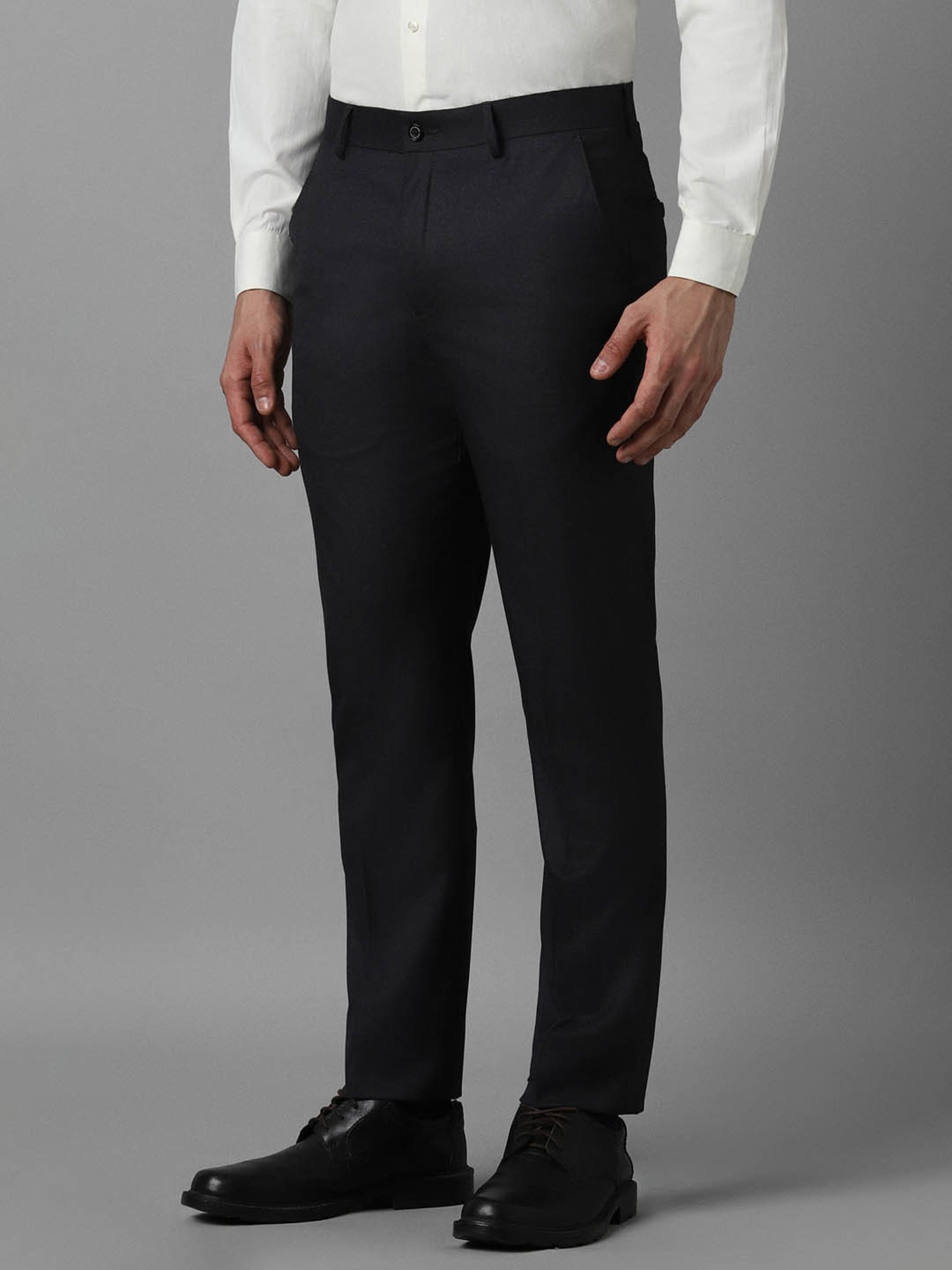 Louis Philippe Mid Black Slim Fit Trousers