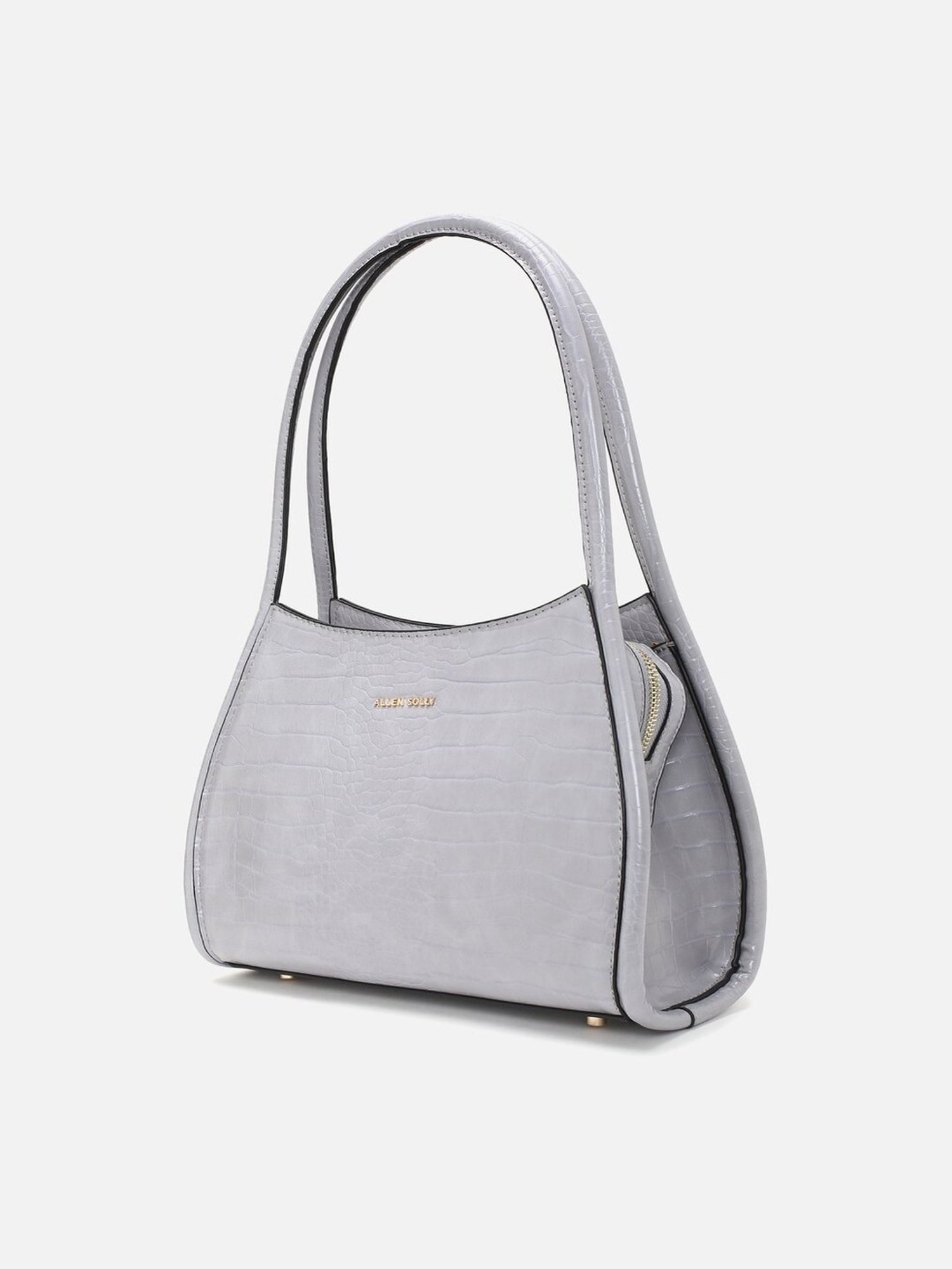 Allen Solly Grey Textured Medium Hobo Handbag
