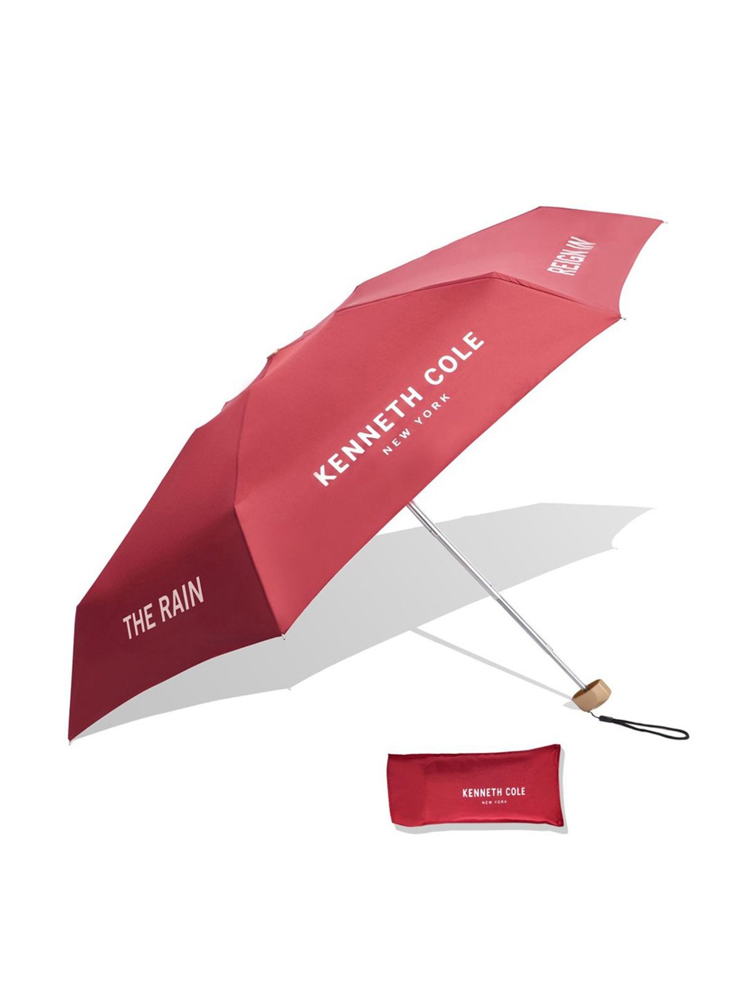 Kenneth Cole New York Mini 3 Fold UV Protection Red Umbrella
