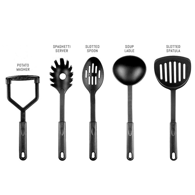 Vremi Professional Nonstick Aluminum 4 Lidded Pots and 2 Pans Cookware Set with 5 Kitchen Cooking Utensil Accessories, 15 Total Pieces