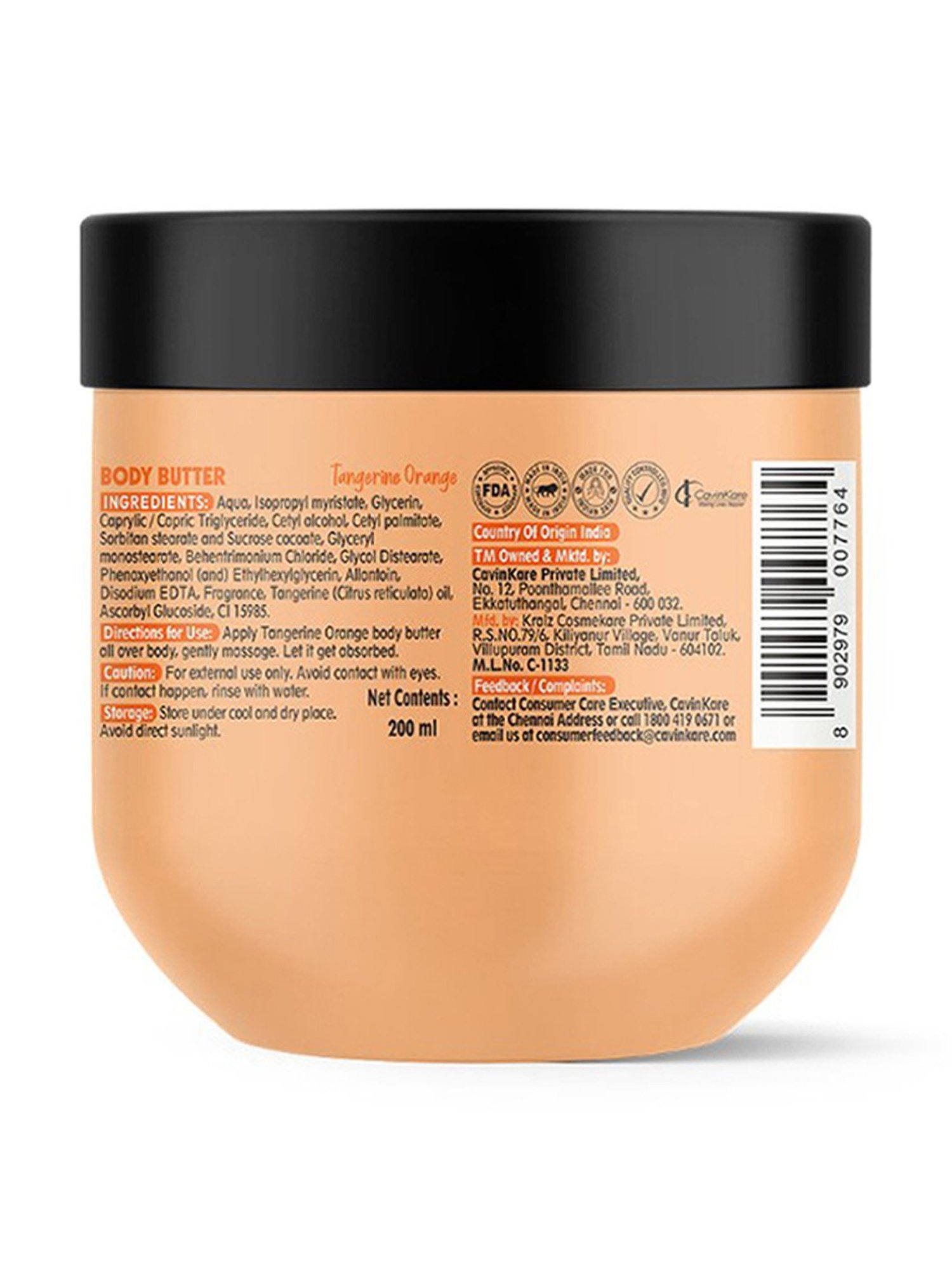 Buds & Berries Tangerine Orange Fruit Nourish Body Butter - 200 ml