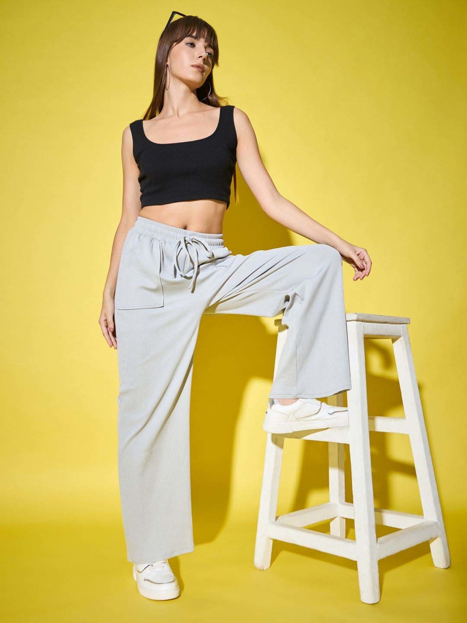 BUYNEWTREND Grey High rise Cargo