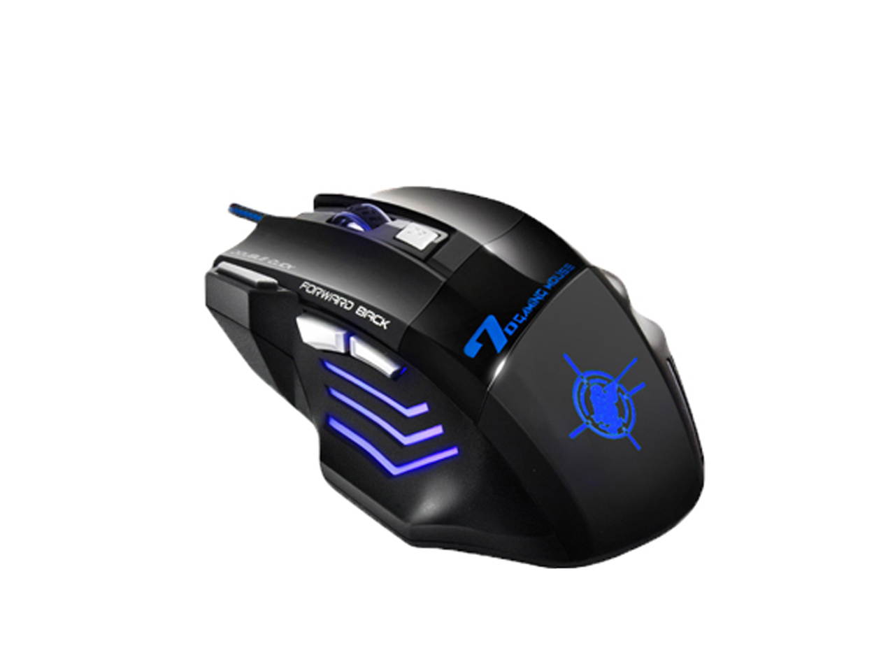 MS-7 Gaming Mouse USB Wired Computer Mouse RGB 7 Color Backlit 7200 DPI Gaming Mice, Silent Stable Mice for PC, Office, Learning, Gamer