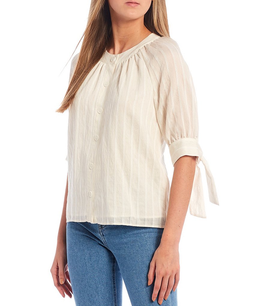 Antonio Melani Abbey Striped Button Front Blouse