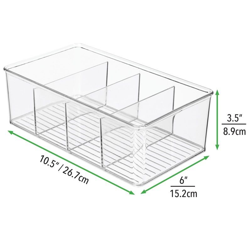 mDesign Plastic Office Storage Organizer Bin Box, 2 Pack - Clear