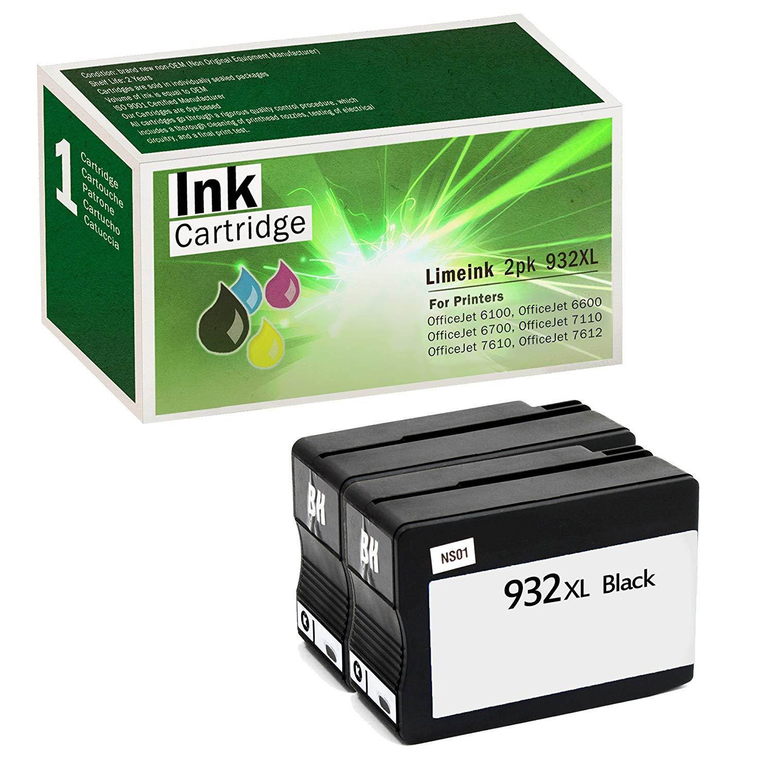 Limeink Compatible Ink Cartridge Replacements 932XL High Yield (2 Black, 2 Pack)