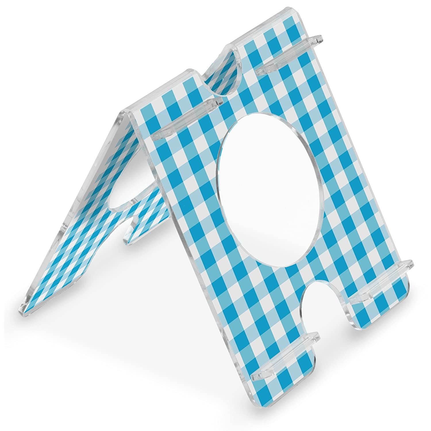 TrippNT 51274 Four Position, Audio Enhancing, Extreme Blue Checker Acrylic Universal iPad Air, Samsung Galaxy Note 10.1 and Amazon Kindle Fire HDX 8.9 Stand, 7" Width x 8" Height x 8" Depth