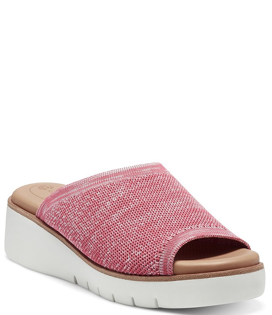 CC Corso Como Ditya Two-Tone Knit Slide Wedge Sandals