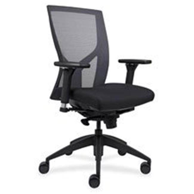 Lorell LLR83109 High-Back Mesh Chairs with Fabric Seat - Black