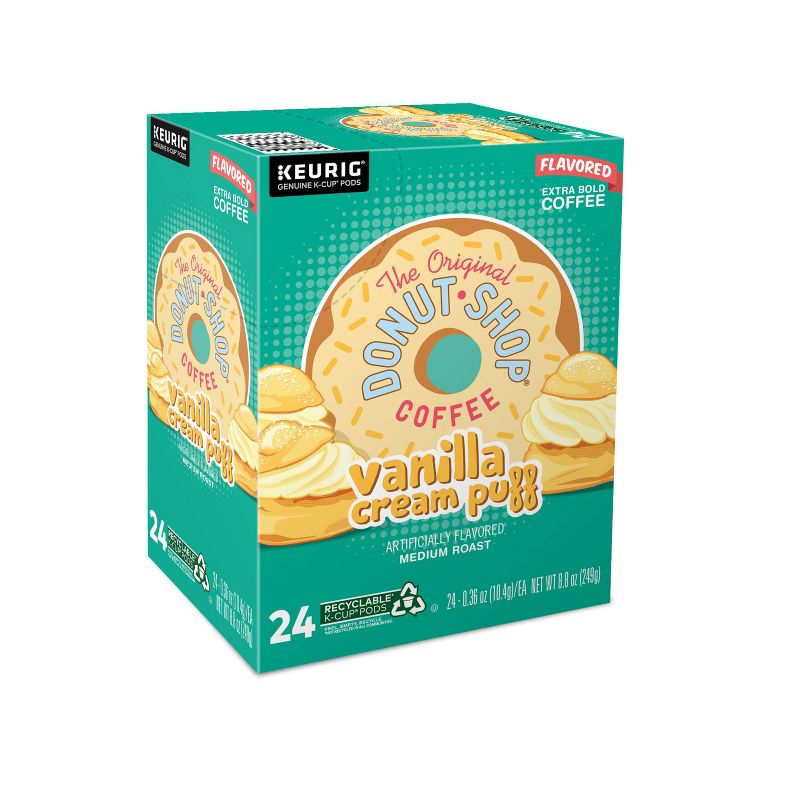 24ct The Original Donut Shop Vanilla Cream Puff Keurig K-Cup Coffee Pods Flavored Coffee Medium Roast