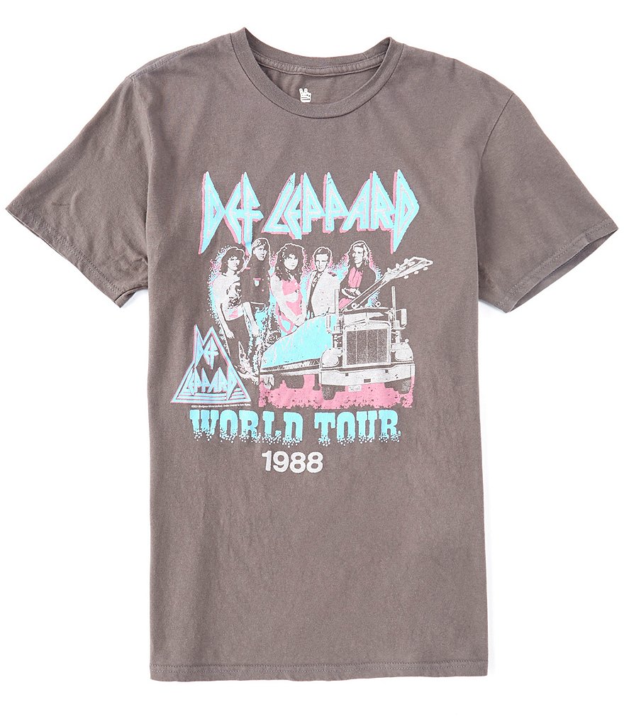Junk Food Def Leppard Tour 1988 Short-Sleeve Vintage Washed T-Shirt