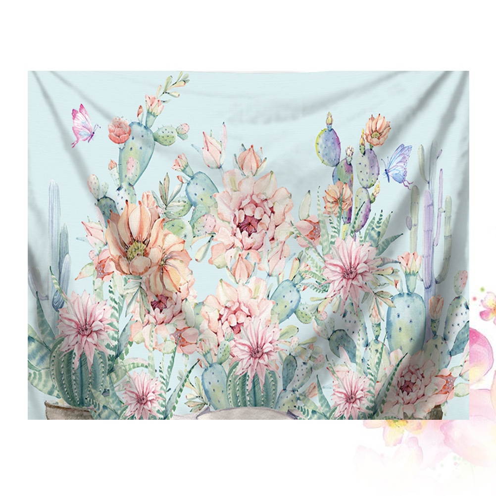 1PC Northern Europe Style Tapestry Bedroom Wall Cloth Decor Green Plants Tapestry Cloth Fashion Mural Beach Towel Multi-purpose Bath Towel for Home Hotel Decor (Good Time Style)