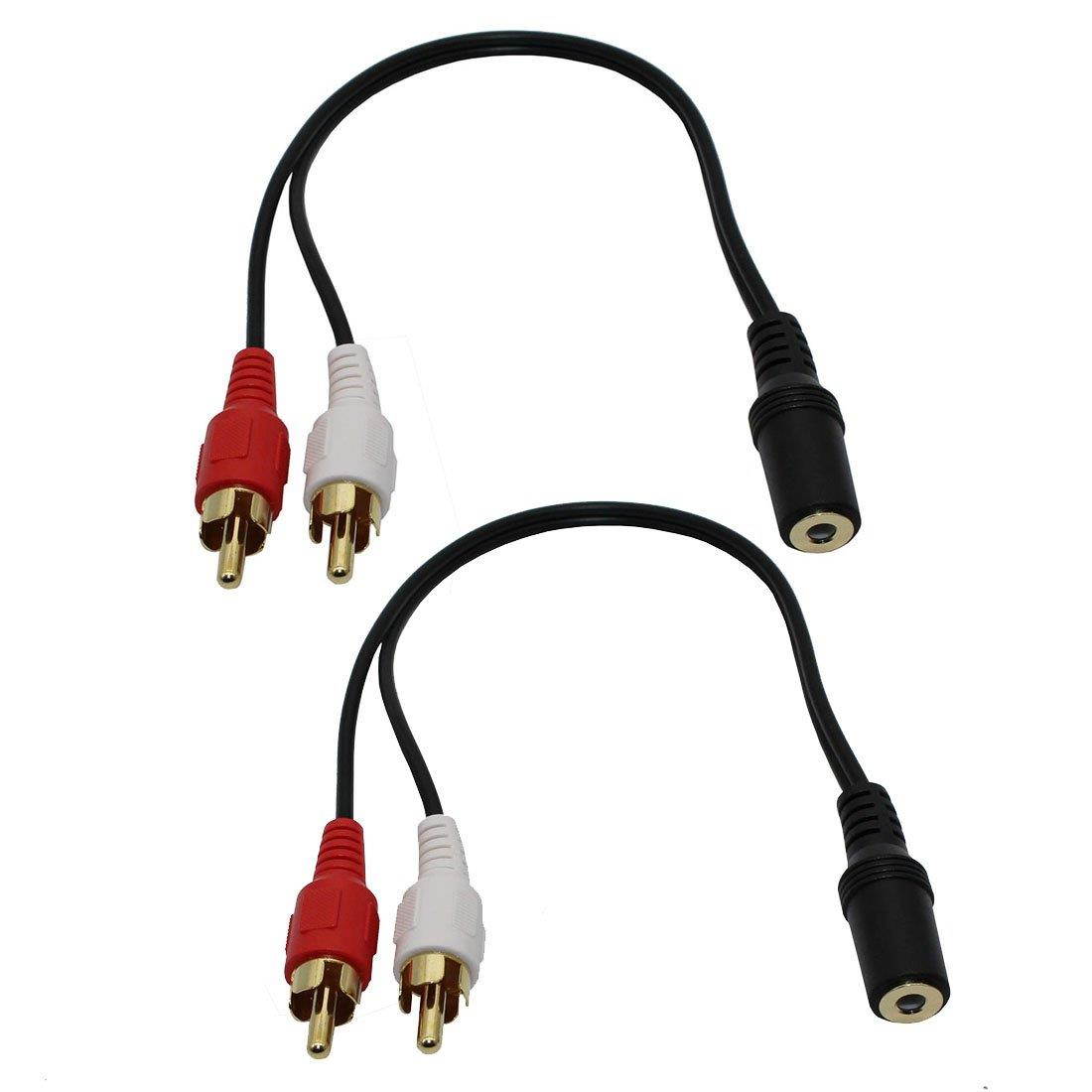 RCA to 3.5MM, VCZHS 2 x RCA Male to 1 x 3.5mm Stereo Female, Y-Cable (Pack of 2)