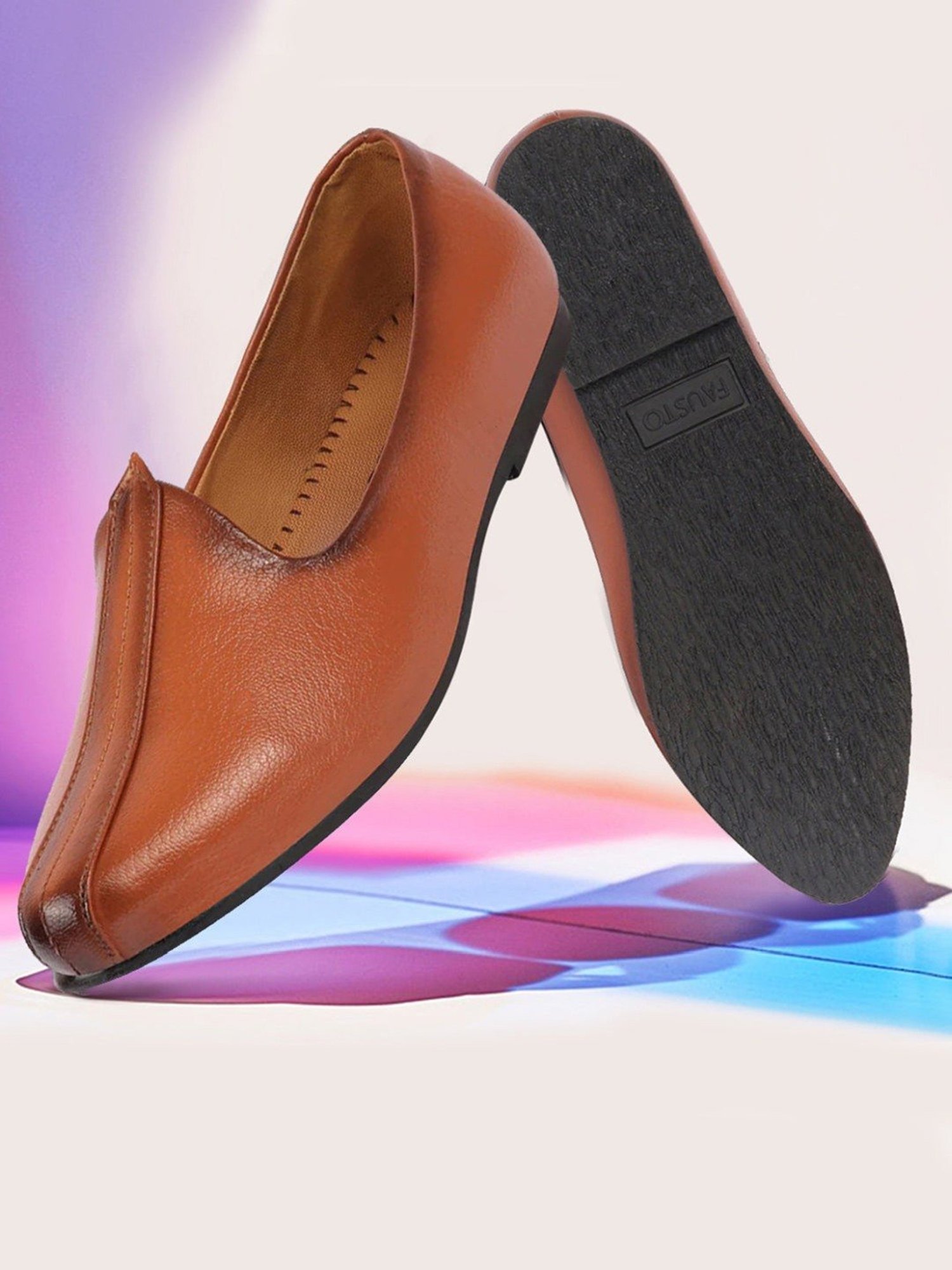 Fausto Men's Tan Casual Juttis