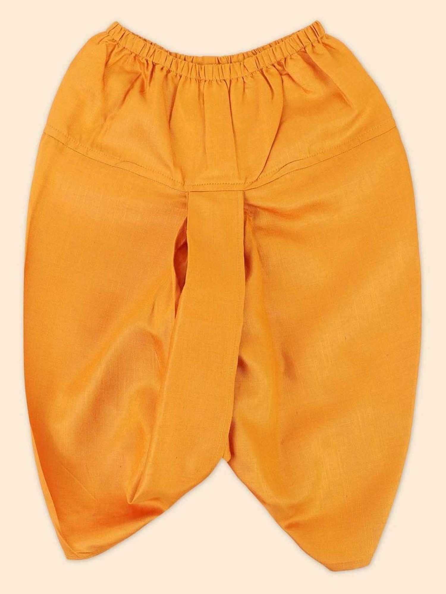 Fabindia Kids Yellow Chequered Kurta, Dhoti & Nehru Jacket