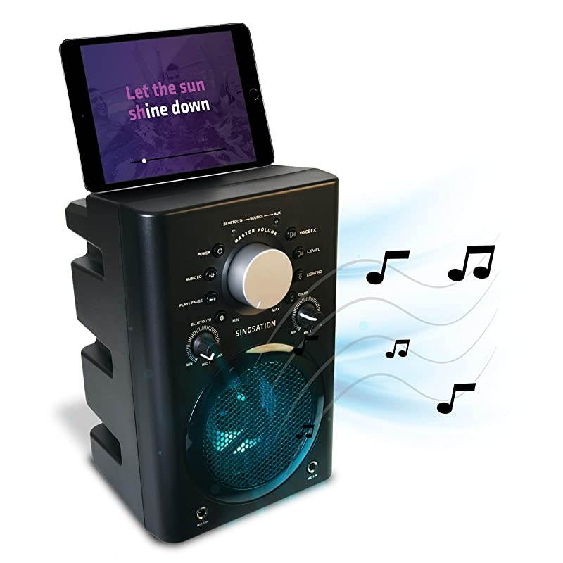 Karaoke Machine Full Karaoke System with Wireless Bluetooth Speaker and Microphone Works with all Karaoke Apps via Smartphone or Tablet