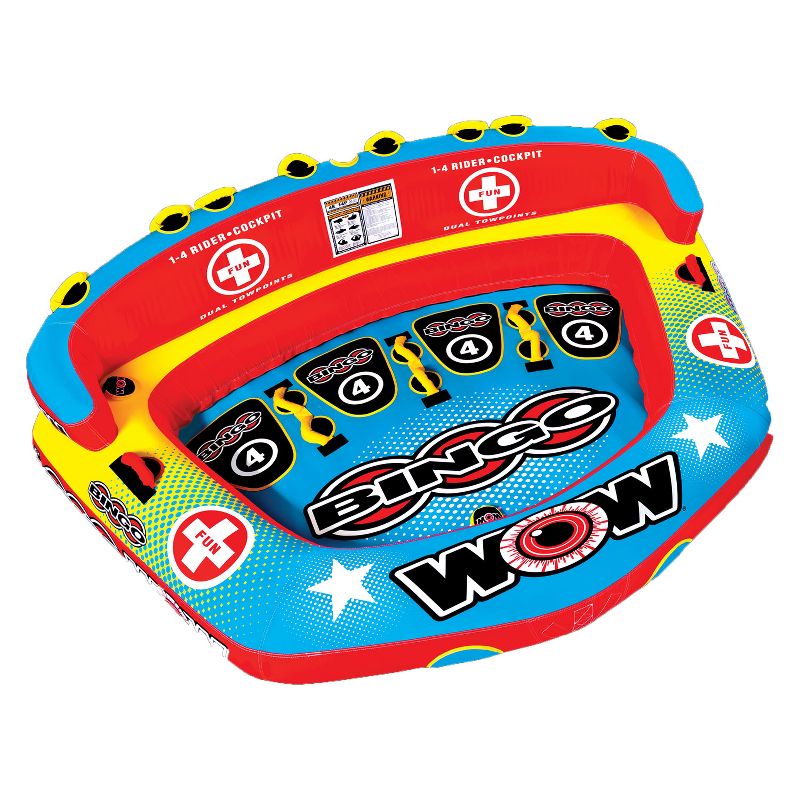Wow Bingo 2 Inflatable 2 Person Seating Ride Cockpit Towable Water Sports Tube