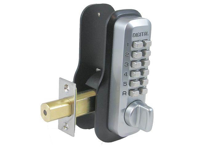 LockeyUSA Digital Door Lock M210 Mechanical Keyless Entry Deadbolt, Satin Nickel