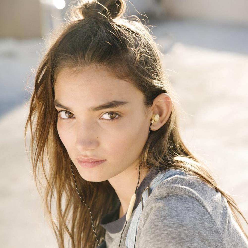 House Of Marley Nesta In-Ear Wired Headphones with Mic, Gold, EM-FE033-GD