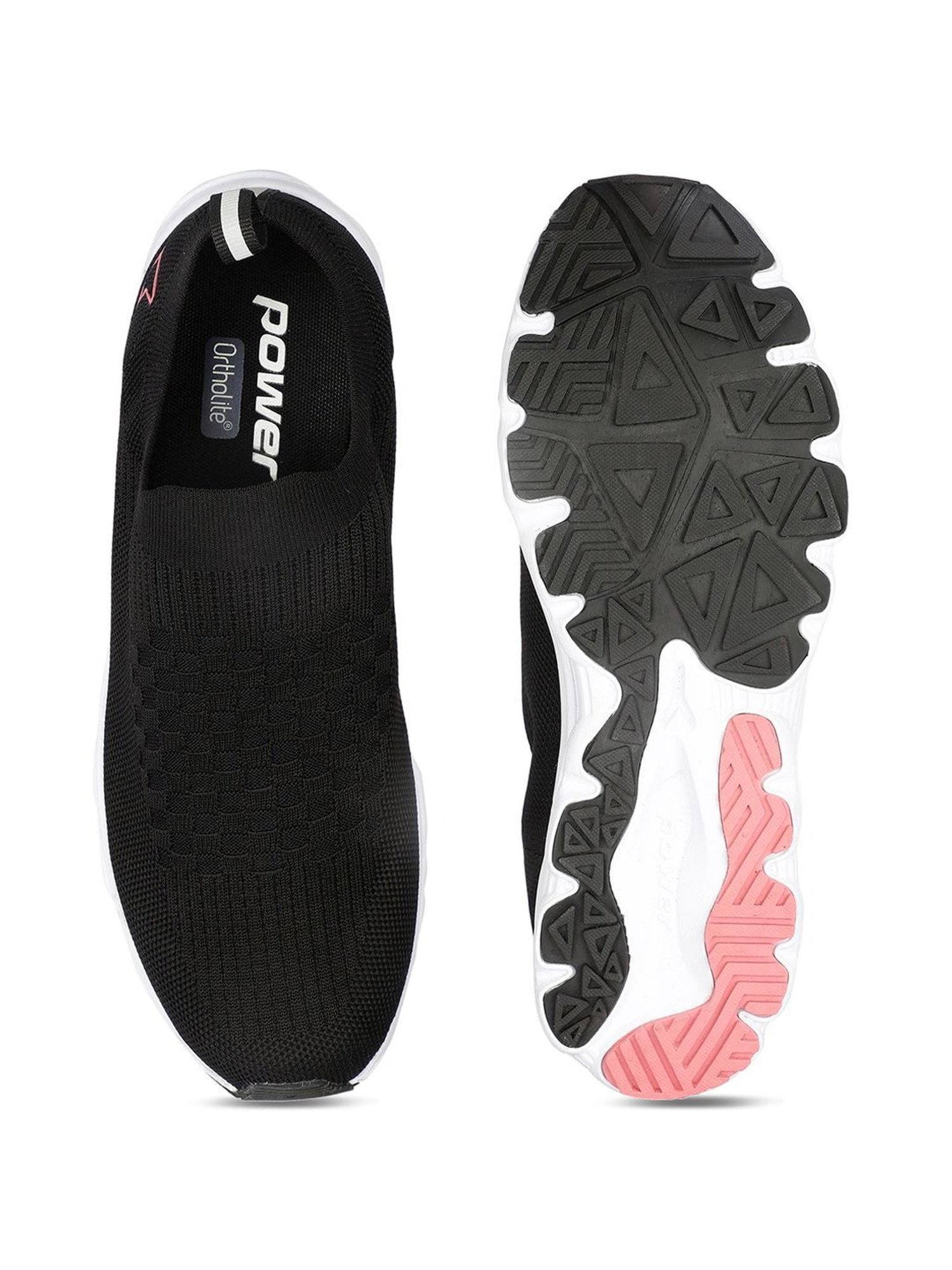 Power by Bata Women's AERO KNIT Black Walking Shoes