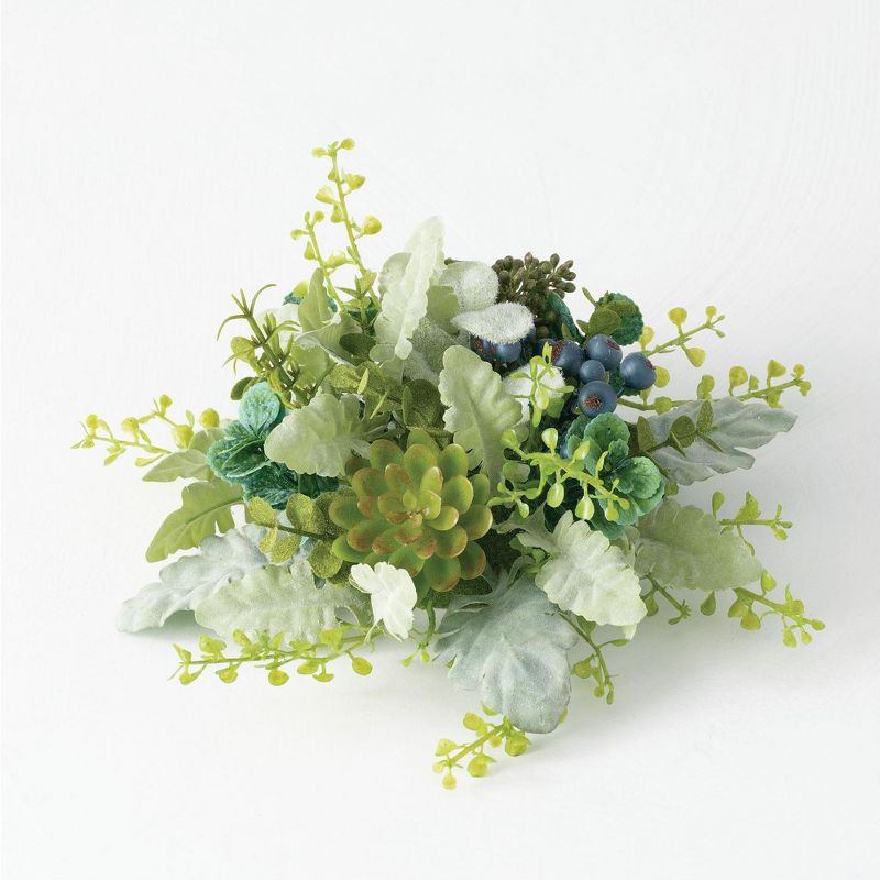 Sullivans Foliage Succulent Berry 1/2 Orb Decorative Filler 5"H Green