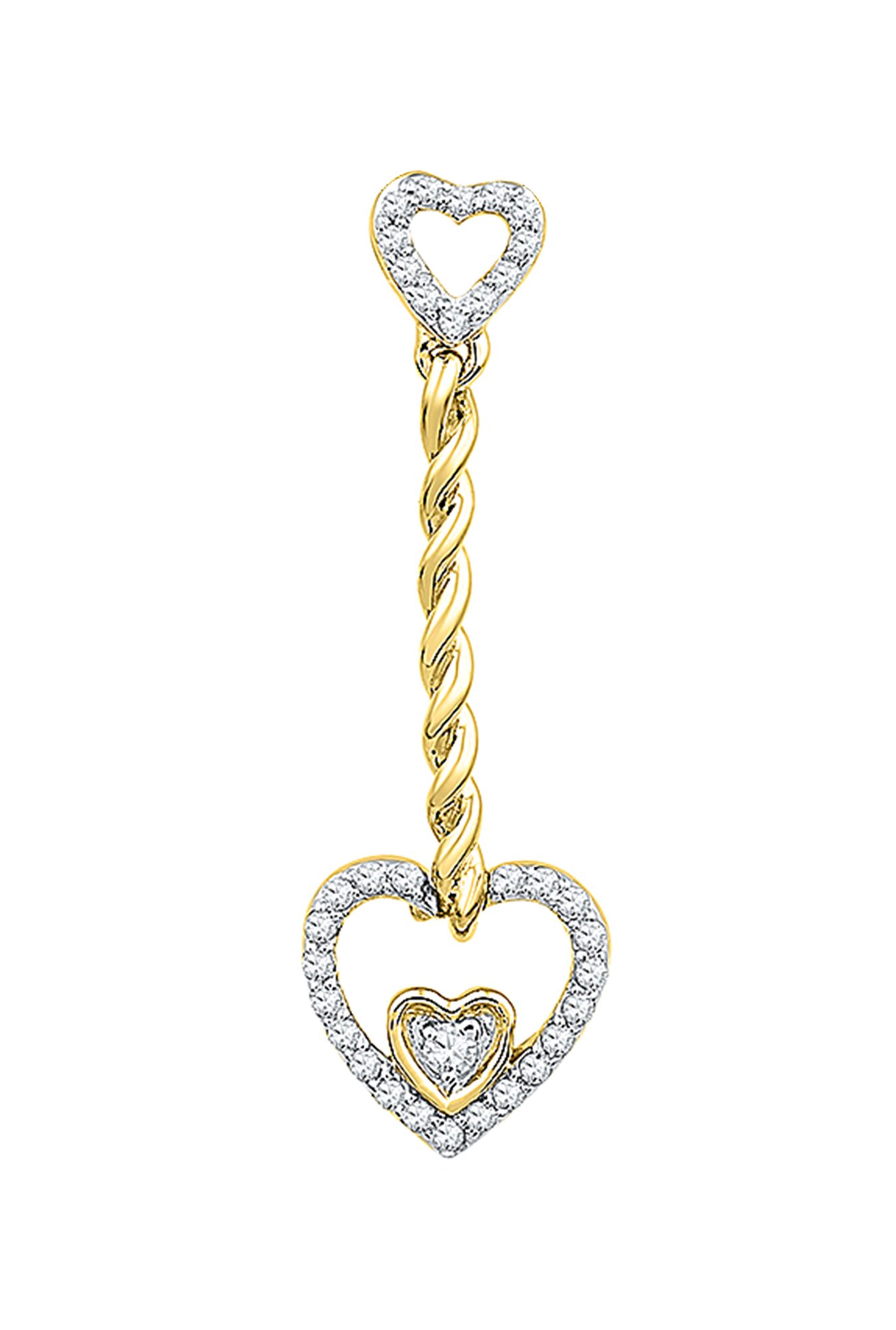 Sri Jagdamba Pearls Drop Heart Real 18kt   Gold & 0.2 ct Diamond Pendant