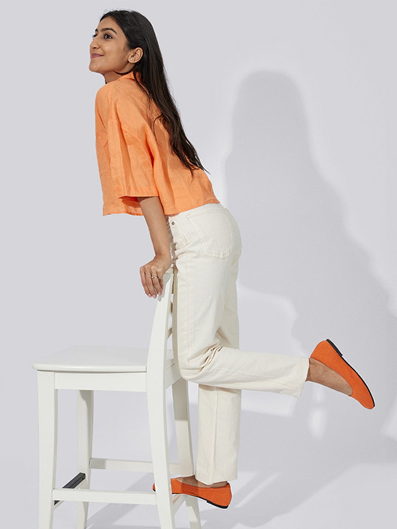 Neemans Women's Orange Flat Ballets