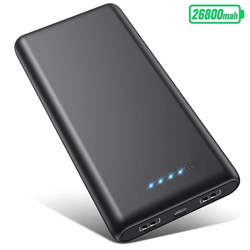 Charger Power Bank 26800mah UltraHigh Capacity Safer External Cell Phone Battery Pack Compact with HighPerformance Cells 2 USB Output Smart Charge for Smartphone Android Tablet etc