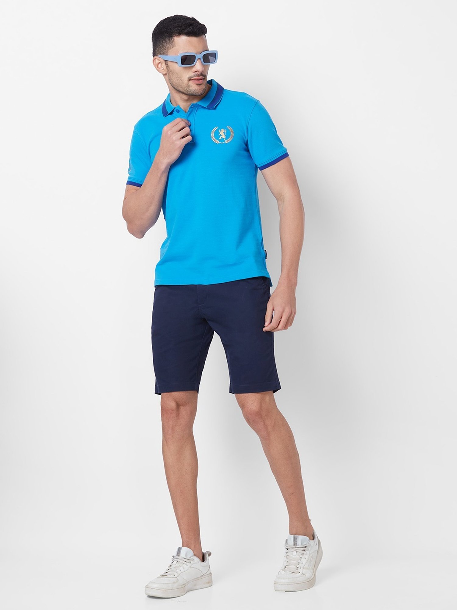 Giordano Blue Slim Fit Polo T-Shirt