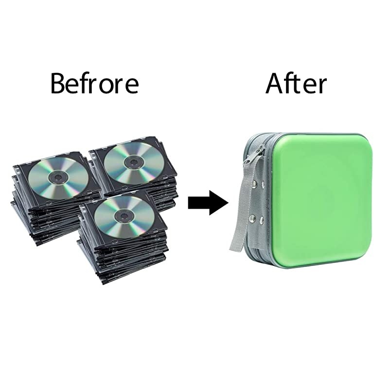 CD Case 40 Capacity CD DVD Heavy Duty Wallet Storage Organizer Holder VCD Binder Bag Album Booklet AGreen