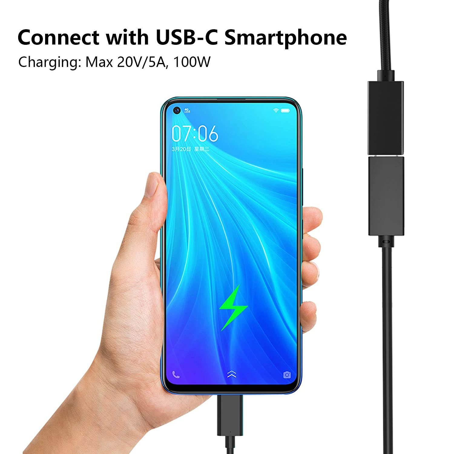 USB-C Extension Cable, USB 3.1 Gen2 Type C Extender Cord Support 10Gbps Data Syncing, USB C to USB C Male to Female 100W Fast Charging, and 4K 60Hz Video Stream
