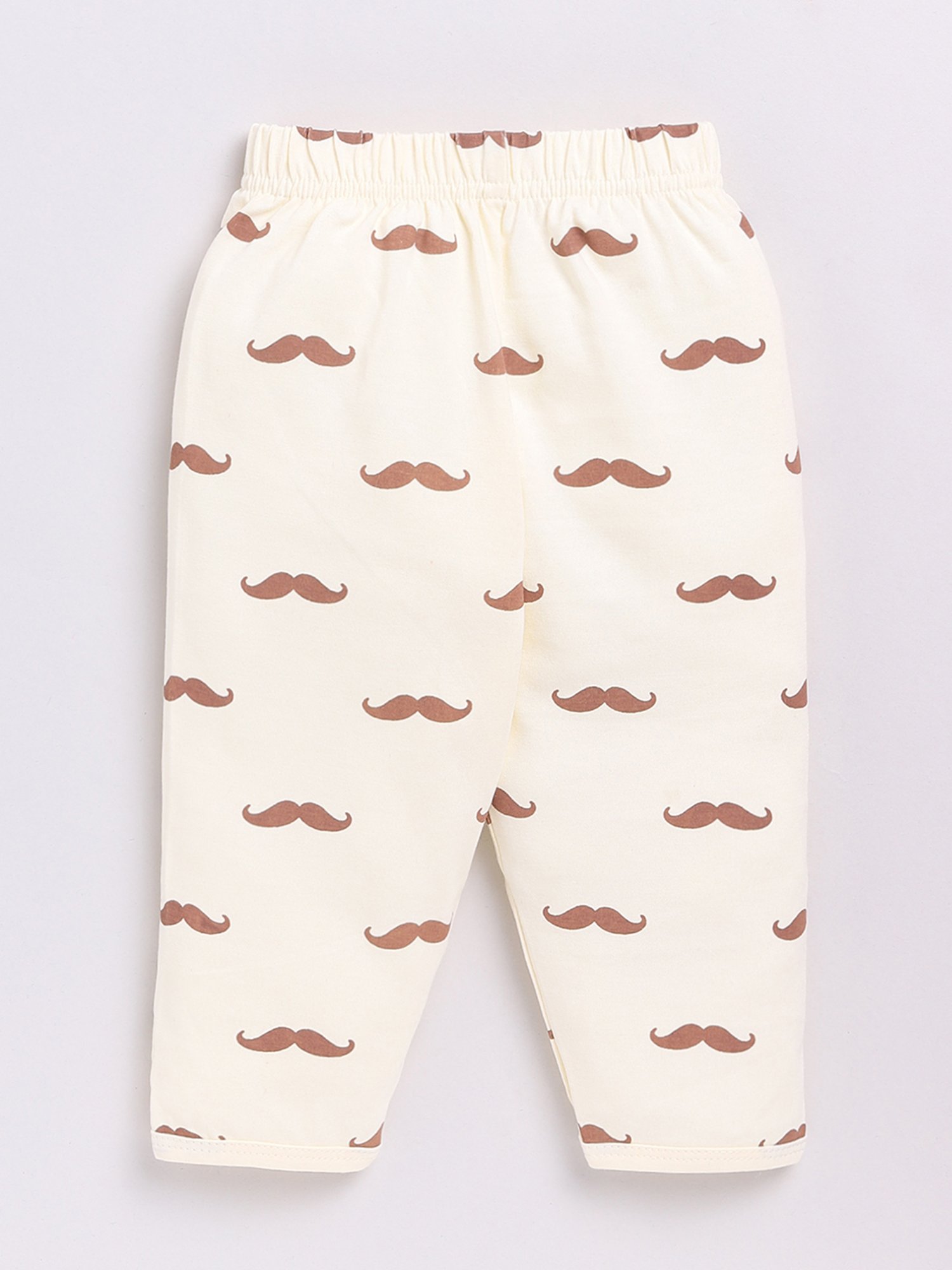 Clt.s Unisex Cream Graphic Print Full Sleeves T-Shirt With Pyjamas