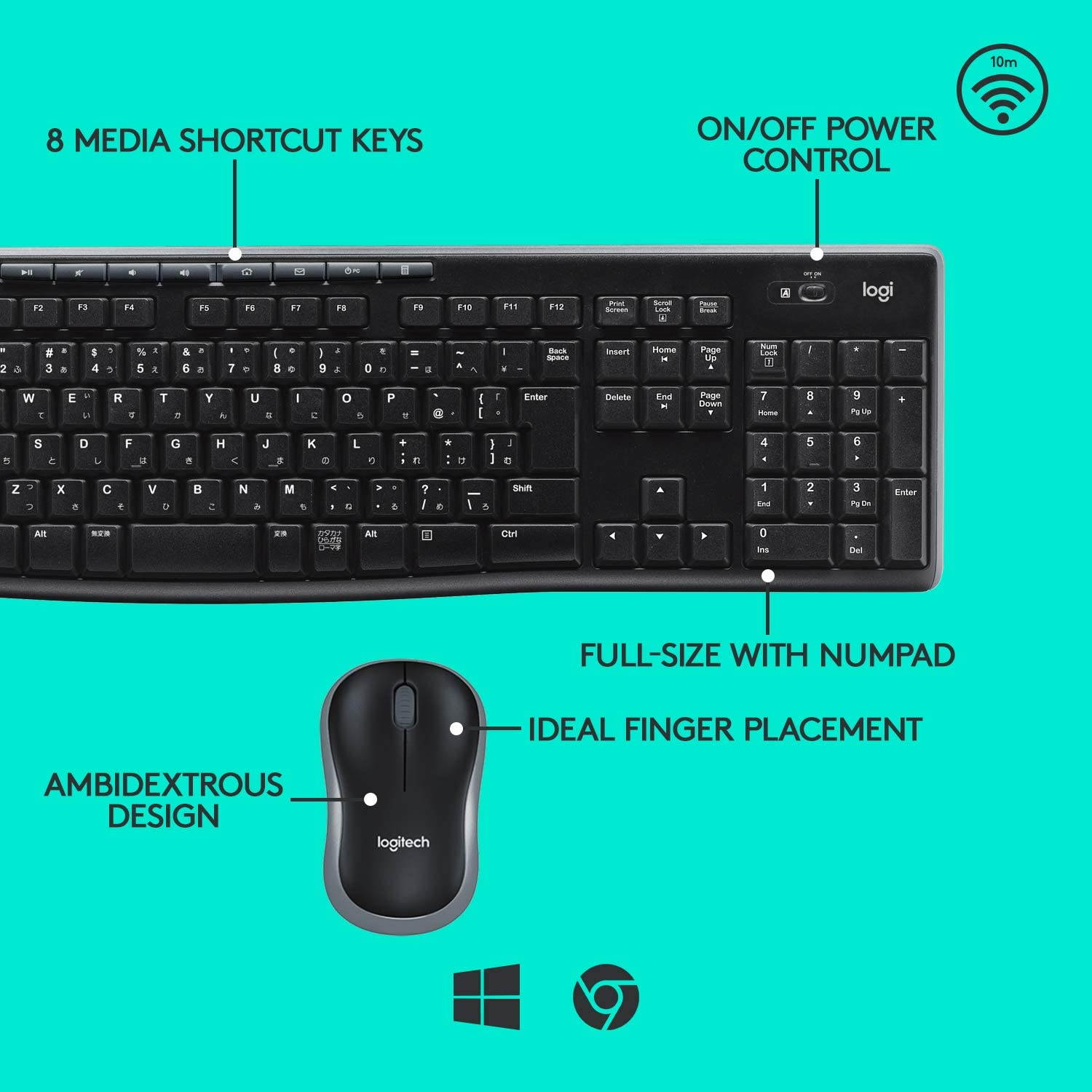 MK270 Wireless Keyboard and Mouse Combo - Keyboard and Mouse Included, Long Battery Life