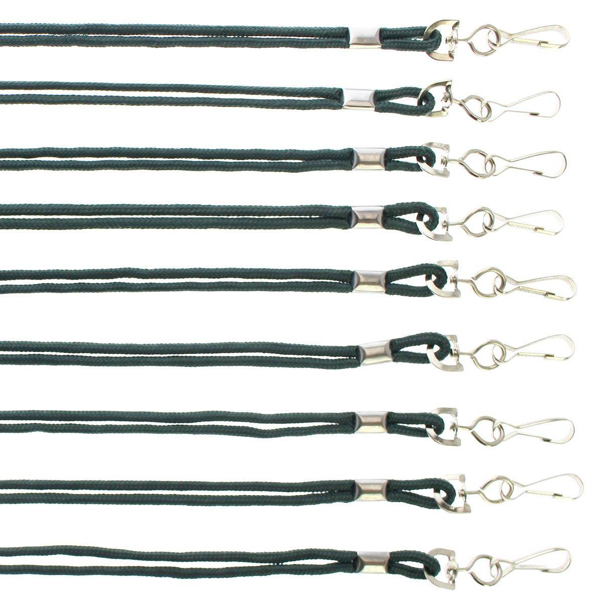 25 Pack - Premium Round ID Badge Neck Lanyards for Card Holders and Name Tags - 36 in Non-Breakaway Heavy Duty Cord & Secure Metal Swivel J Hook Clip by Specialist ID (Forest Green/Dark Green)