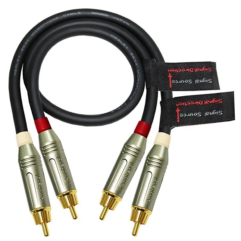 15 Foot Directional Quad HighDefinition Audio Interconnect Cable Pair Custom Made by  Using Mogami 2534 Wire and Amphenol ACPR DieCast Gold Plated RCA Connectors