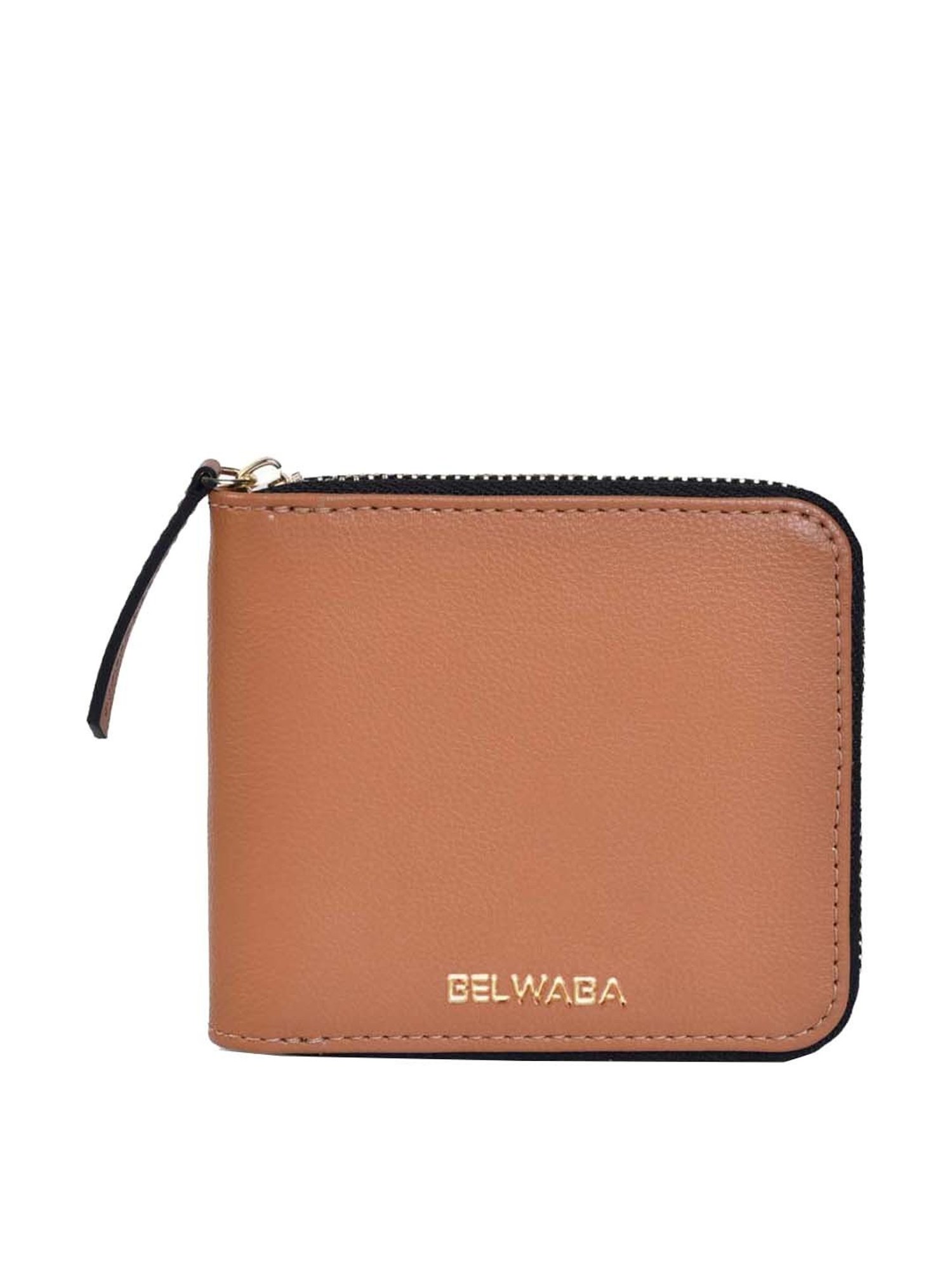 BELWABA Tan Solid Zip Around Wallet for Women