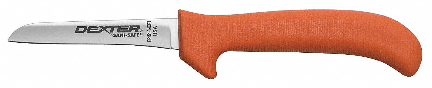 DEXTER RUSSELL 11393 Deboning/Utility Knife,Orange,3-3/4 In.