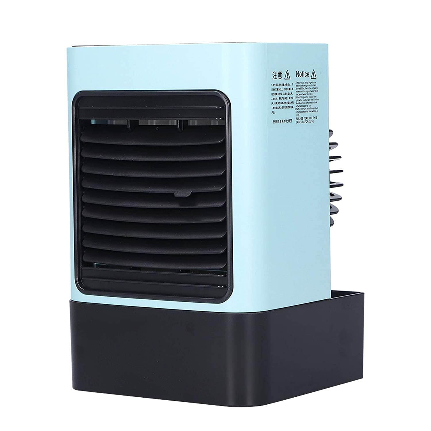 Air Conditioner Fan, 600ml Cooling Fan, for Office Home(Blue, Pisa Leaning Tower Type)