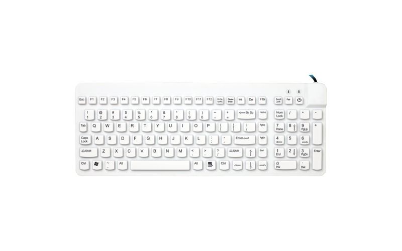 Man & Machine Low Profile Premium Waterproof Disinfectable Keyboard - Cable Connectivity - USB Interface - English, French - PC, Mac