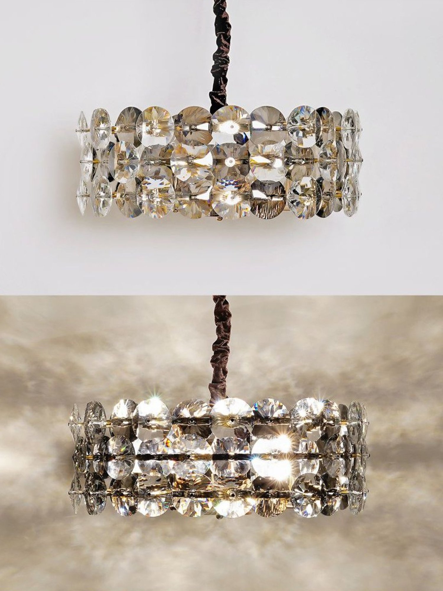 Kapoor Lamp Shades Rose Gold & Smoke Crystal Palazzo 12 Light Contemporary Chandelier