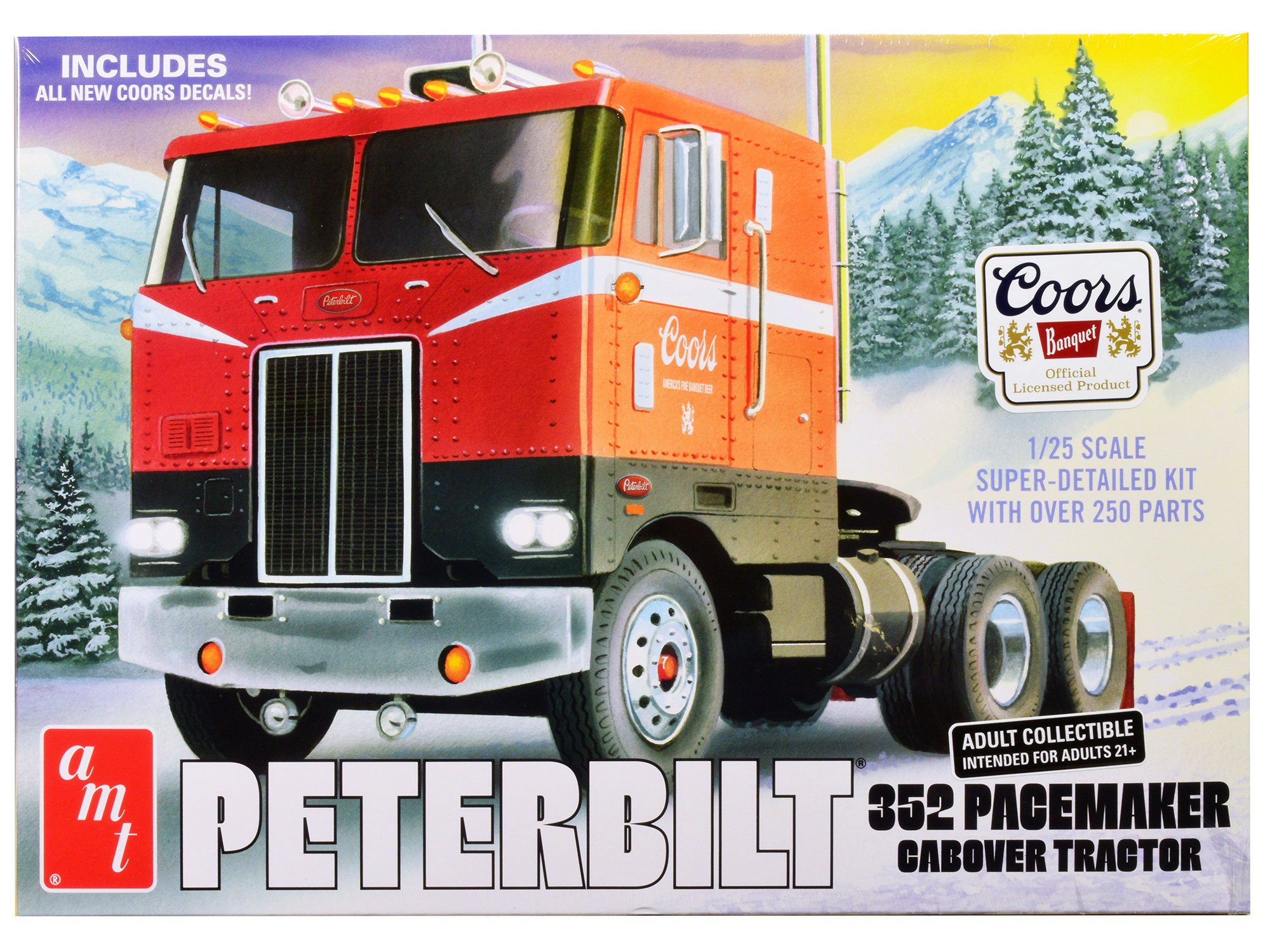 Skill 4 Model Kit Peterbilt 378 Long Hauler Truck Tractor 1/24 Scale Model by Italeri